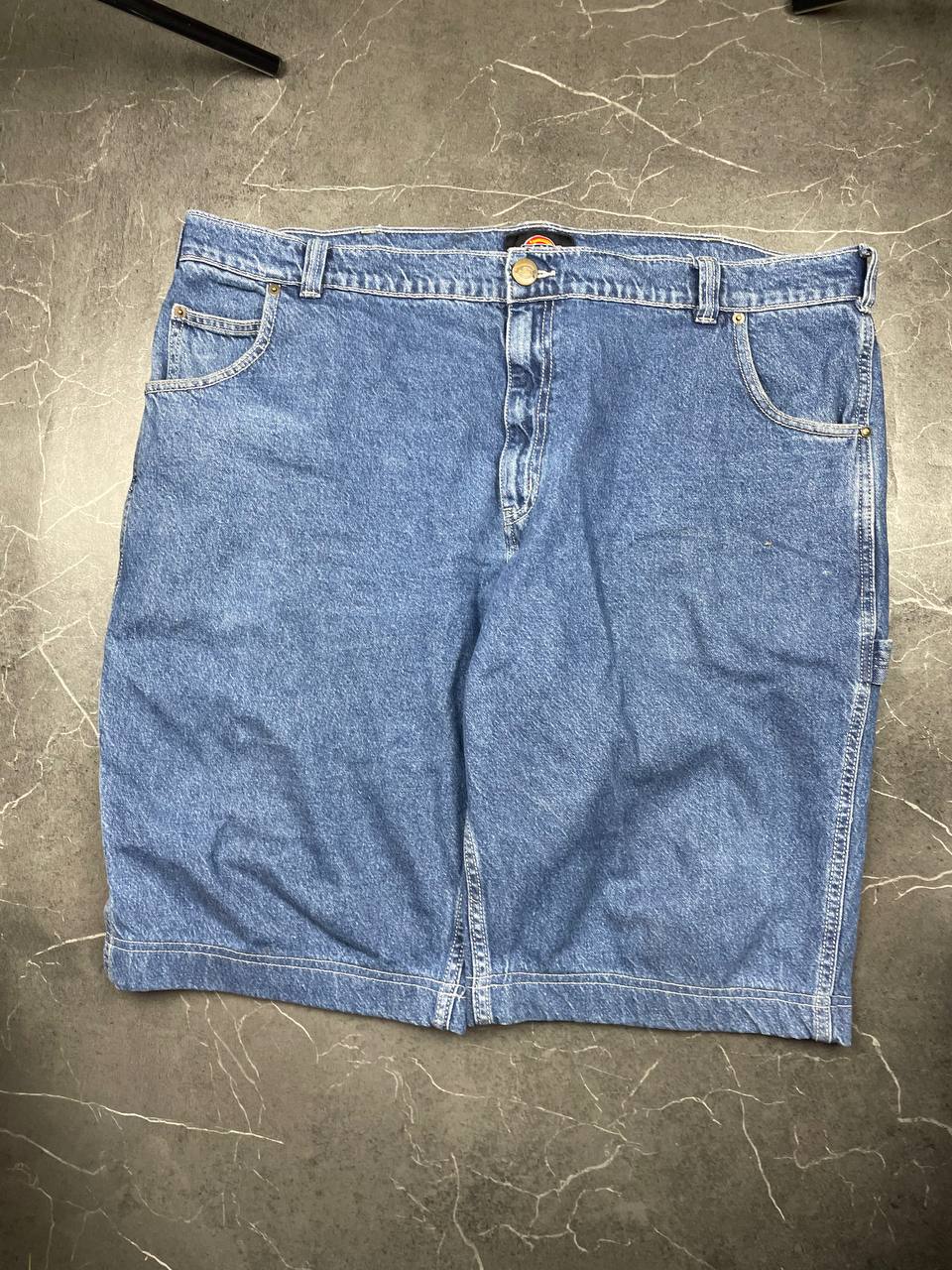 Dickies blue denim carpenter shorts heavyweight cotton with multiple pockets and hammer loop.