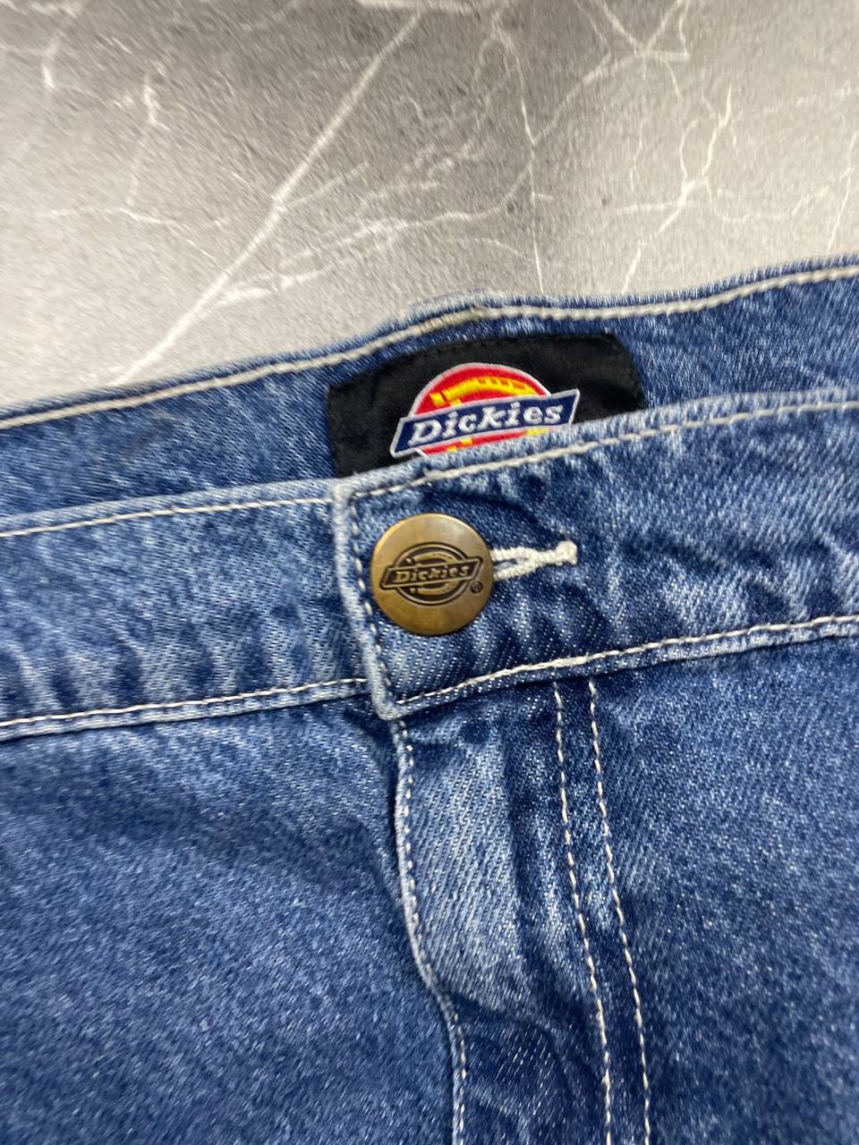 Dickies blue denim carpenter shorts heavyweight cotton with multiple pockets and hammer loop.