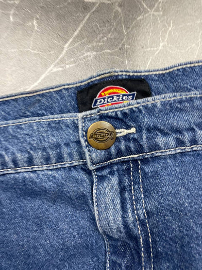 Dickies blue denim carpenter shorts heavyweight cotton with multiple pockets and hammer loop.