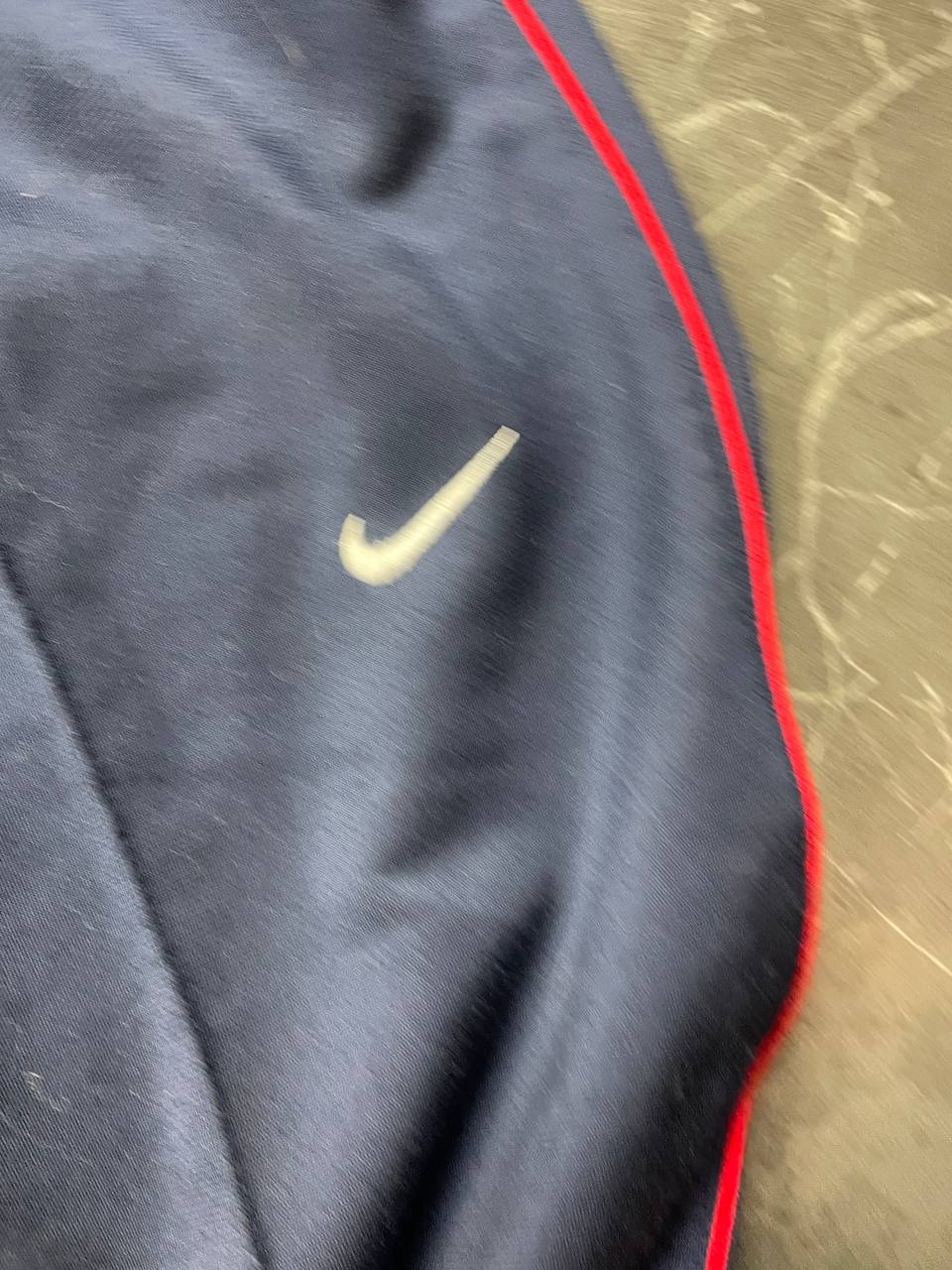 Nike men's tracksuit navy red white full zip jacket with logo and piping details
