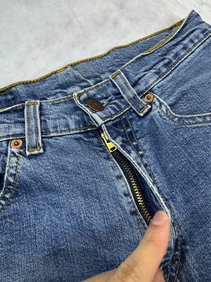 Levi's blue denim jeans with classic five-pocket design and iconic patch on waistband.