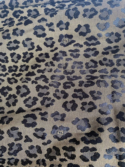 Iceberg brown leopard print trousers with front pockets and metal button closure.