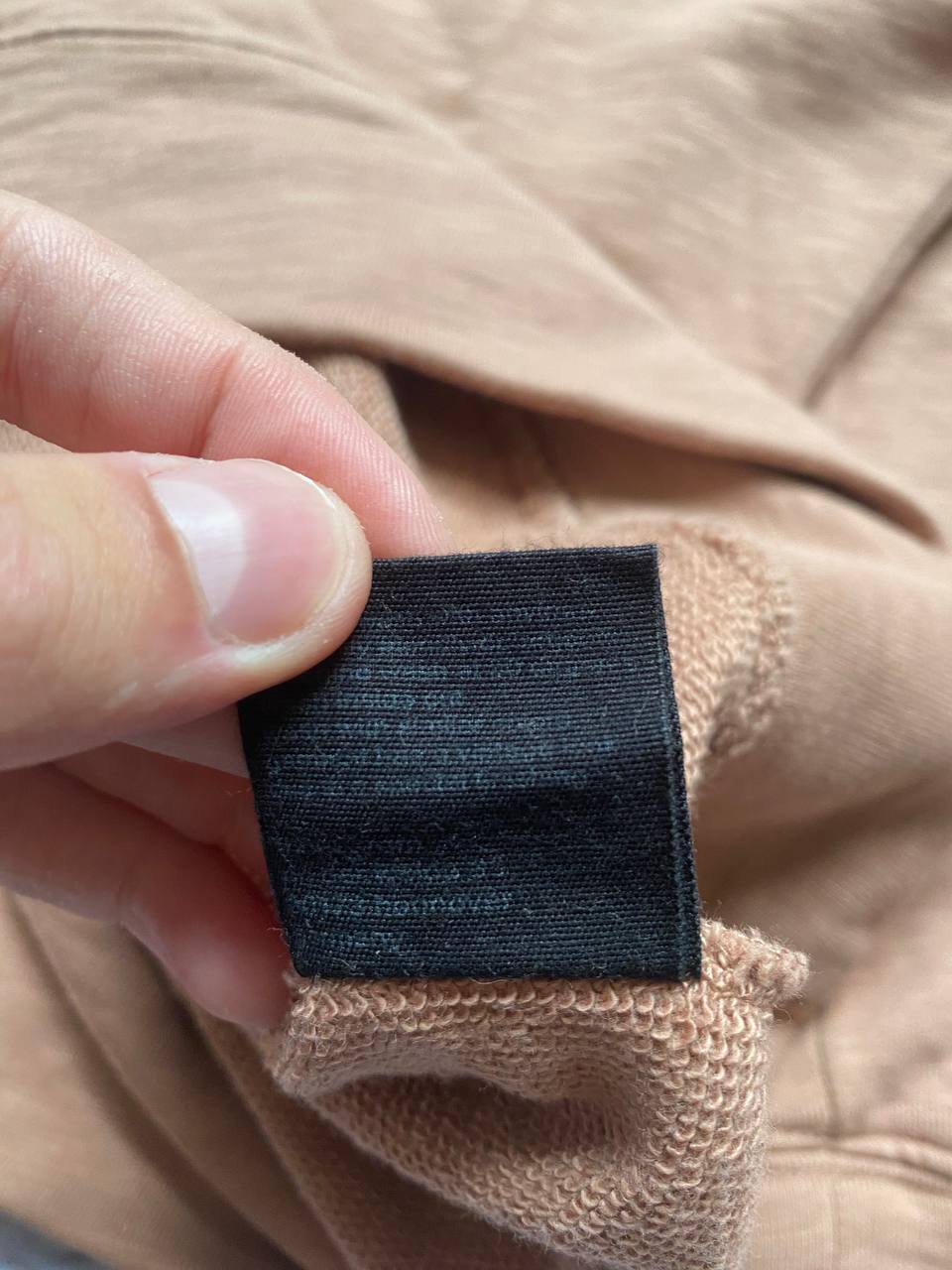 COS brown crew neck sweatshirt with ribbed cuffs, soft cotton blend fabric.