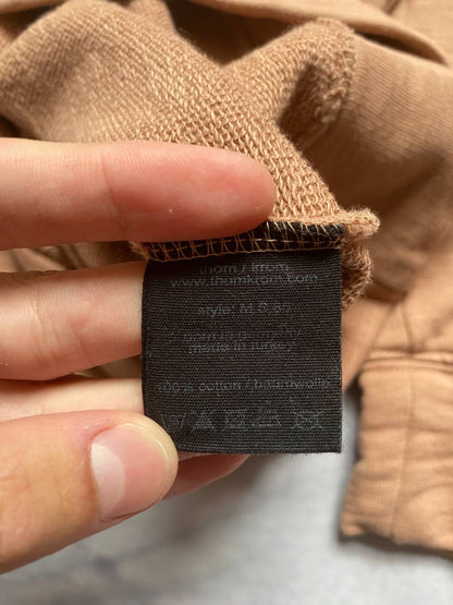 COS brown crew neck sweatshirt with ribbed cuffs, soft cotton blend fabric.