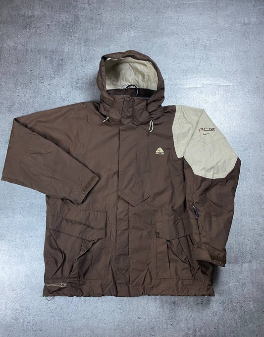 ACG Jacket Vintage 00s Brown Outdoor Waterproof Size XLarge